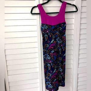 Skirt Sports Halter Dress in Jewel Toned Pattern, Size XS